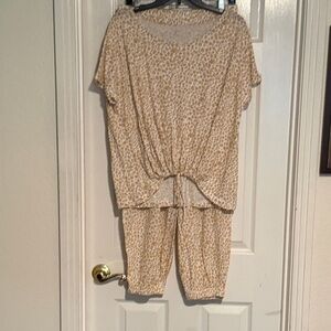 Garnet Hill Tan Leopard Lounge set